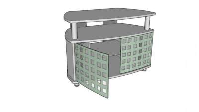 灰色现代电视柜SU模型下载_sketchup草图大师SKP模型