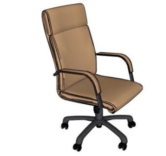 棕色办公椅SU模型下载_sketchup草图大师SKP模型