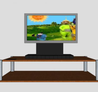 木质棕色现代电视柜SU模型下载_sketchup草图大师SKP模型