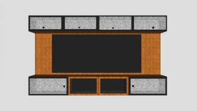 木质玻璃电中式视柜SU模型下载_sketchup草图大师SKP模型