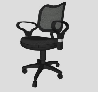 黑色大班椅高背椅SU模型下载_sketchup草图大师SKP模型