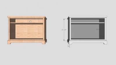 简约风格电视柜SU模型下载_sketchup草图大师SKP模型