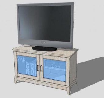 模仿宜家风格的电视柜SU模型下载_sketchup草图大师SKP模型