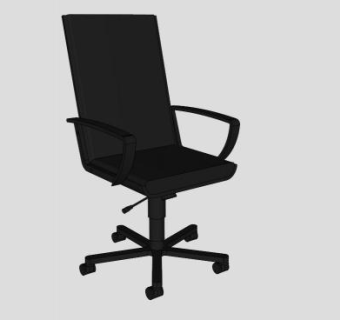 黑色扶手办公椅SU模型下载_sketchup草图大师SKP模型
