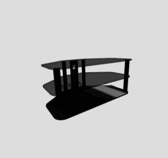 黑色金属和玻璃的电视柜SU模型下载_sketchup草图大师SKP模型