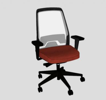 办公椅高背椅SU模型下载_sketchup草图大师SKP模型