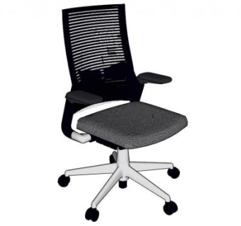 黑色办公座椅软椅SU模型下载_sketchup草图大师SKP模型