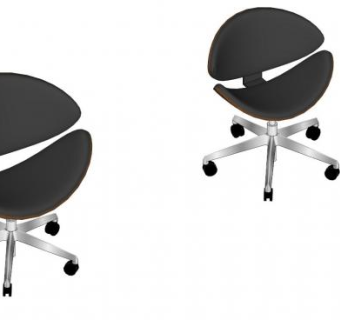 黑色中背办公椅SU模型下载_sketchup草图大师SKP模型