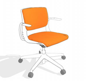 橘色办公椅SU模型下载_sketchup草图大师SKP模型