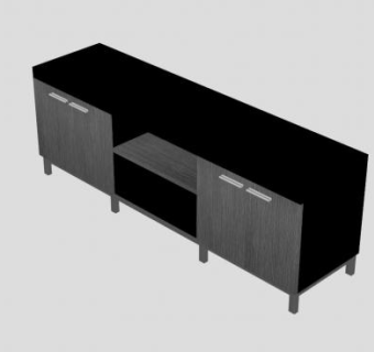 欧式黑色电视柜SU模型下载_sketchup草图大师SKP模型