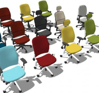 会议椅彩色座椅SU模型下载_sketchup草图大师SKP模型