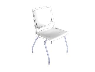 白色座椅访客椅SU模型下载_sketchup草图大师SKP模型