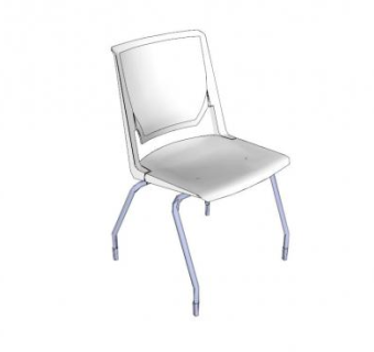 白色座椅访客椅SU模型下载_sketchup草图大师SKP模型