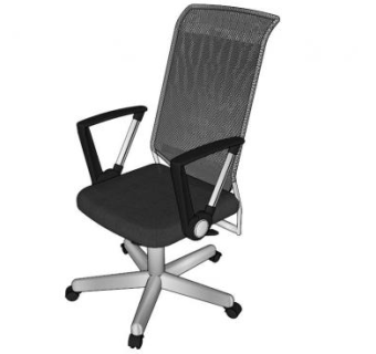 黑色高背椅办公椅SU模型下载_sketchup草图大师SKP模型