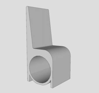 白色圆底椅SU模型下载_sketchup草图大师SKP模型