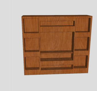 樱桃木现代电视柜SU模型下载_sketchup草图大师SKP模型