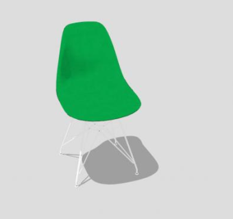 绿色椅塑料侧椅SU模型下载_sketchup草图大师SKP模型