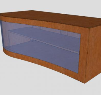 实木玻璃简约电视柜SU模型下载_sketchup草图大师SKP模型