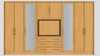 衣橱和电视柜SU模型下载_sketchup草图大师SKP模型