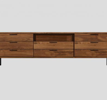 工业棕色电视柜SU模型下载_sketchup草图大师SKP模型