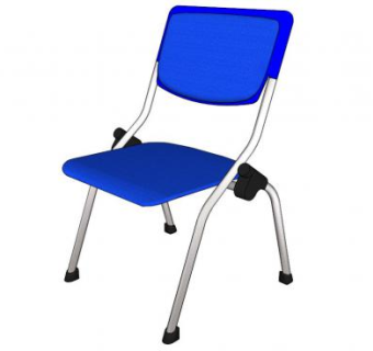 蓝色塑料椅办公座椅SU模型下载_sketchup草图大师SKP模型