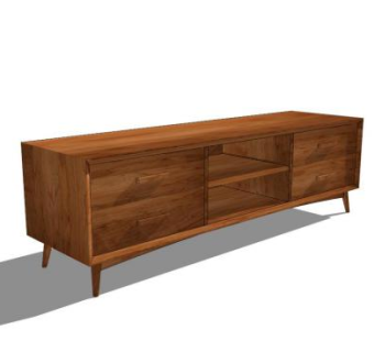 灰色木制电视柜SU模型下载_sketchup草图大师SKP模型