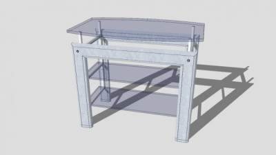 玻璃台面电简约视柜SU模型下载_sketchup草图大师SKP模型