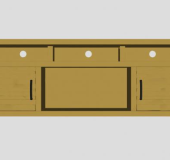 田园风电视柜SU模型下载_sketchup草图大师SKP模型