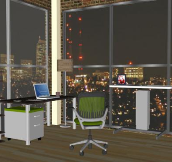 绿色办公座椅SU模型下载_sketchup草图大师SKP模型