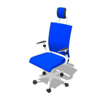蓝色办公椅大班椅SU模型下载_sketchup草图大师SKP模型