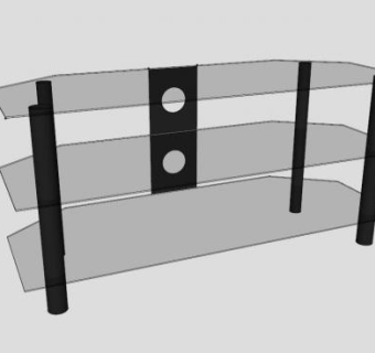 玻璃现代电视柜SU模型下载_sketchup草图大师SKP模型