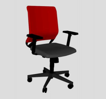 红色座椅任务椅SU模型下载_sketchup草图大师SKP模型