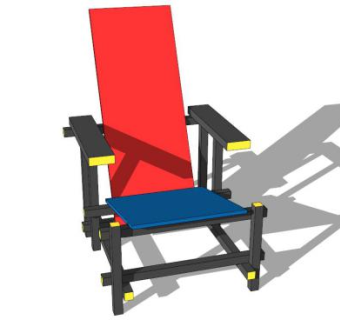 红蓝椅办公椅SU模型下载_sketchup草图大师SKP模型