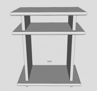 白色简约的电视柜SU模型下载_sketchup草图大师SKP模型