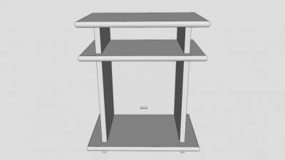 白色简约的电视柜SU模型下载_sketchup草图大师SKP模型