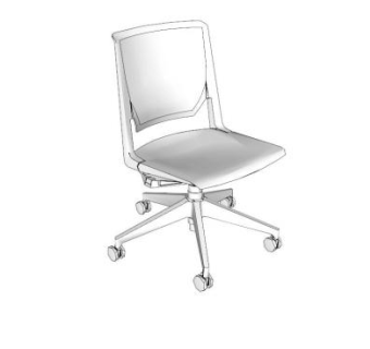 霍沃思白色扶手会议椅SU模型下载_sketchup草图大师SKP模型