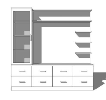 中式仿古家具电视柜SU模型下载_sketchup草图大师SKP模型