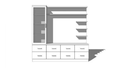 中式仿古家具电视柜SU模型下载_sketchup草图大师SKP模型