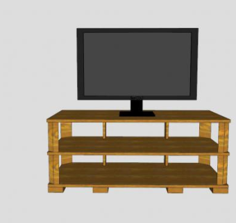 一个很酷的电视柜SU模型下载_sketchup草图大师SKP模型