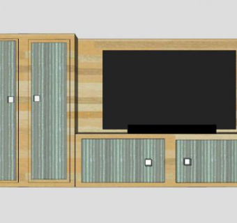 美式风格电视柜SU模型下载_sketchup草图大师SKP模型