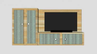 美式风格电视柜SU模型下载_sketchup草图大师SKP模型