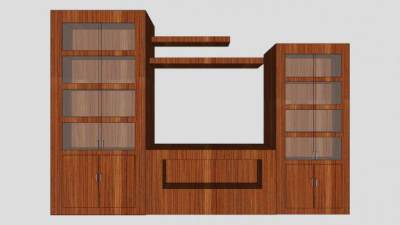 美式客厅电视柜SU模型下载_sketchup草图大师SKP模型