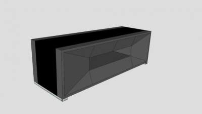 灰色漆的电视柜SU模型下载_sketchup草图大师SKP模型