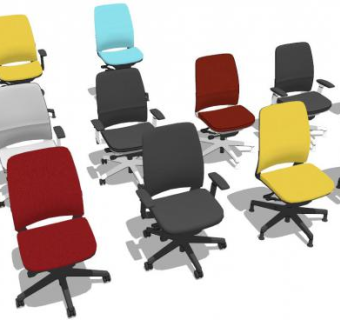 高背椅彩色座椅SU模型下载_sketchup草图大师SKP模型