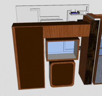 插入式电视柜SU模型下载_sketchup草图大师SKP模型