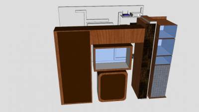 插入式电视柜SU模型下载_sketchup草图大师SKP模型