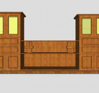 美式风格玻璃电视柜SU模型下载_sketchup草图大师SKP模型