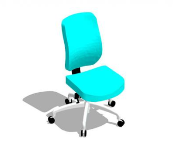 浅蓝办公职员椅SU模型下载_sketchup草图大师SKP模型