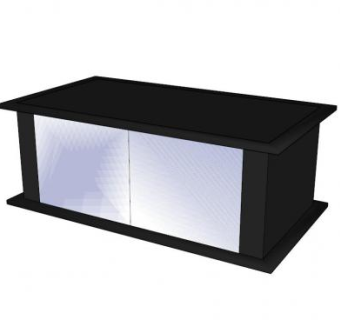 黑色电视柜和玻璃门SU模型下载_sketchup草图大师SKP模型