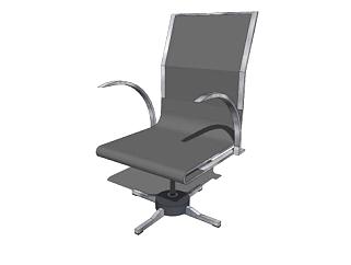 办公椅黑色座椅SU模型下载_sketchup草图大师SKP模型